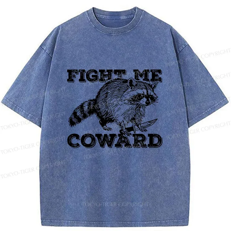 Tokyo-Tiger Raccoon With A Knife Washed T-Shirt