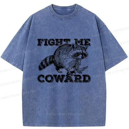 Tokyo-Tiger Raccoon With A Knife Washed T-Shirt