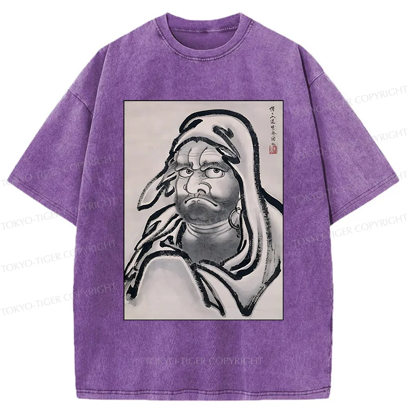 Tokyo-Tiger Retro Portrait Washed T-Shirt