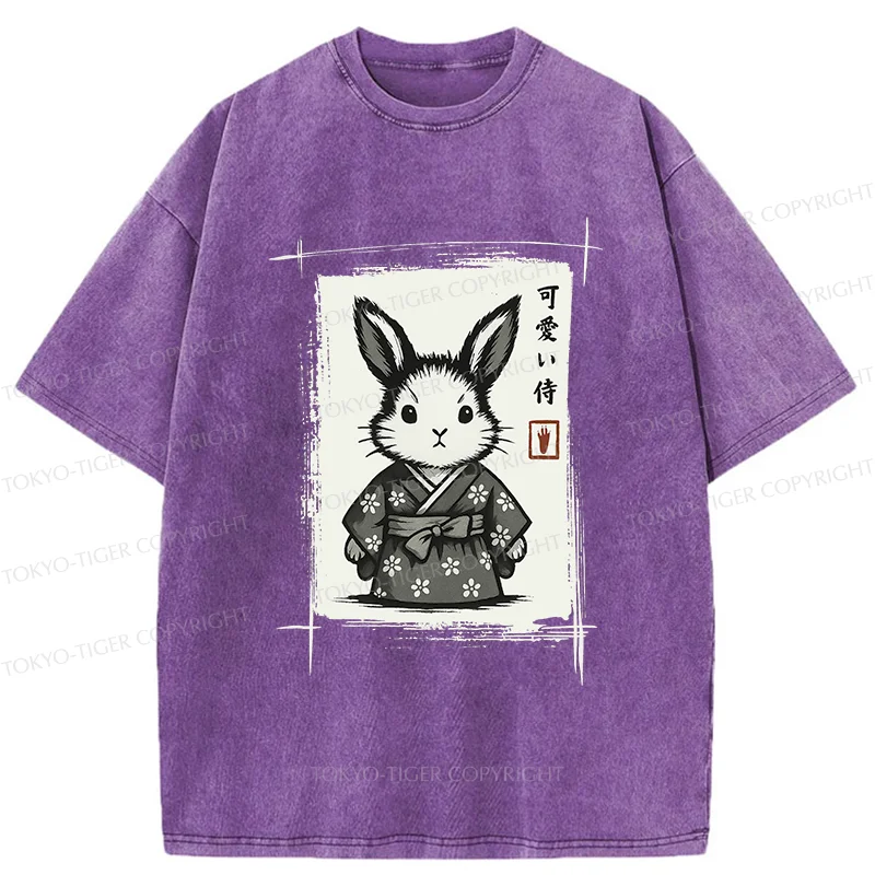 Tokyo-Tiger Woodcut Bunny Washed T-Shirt
