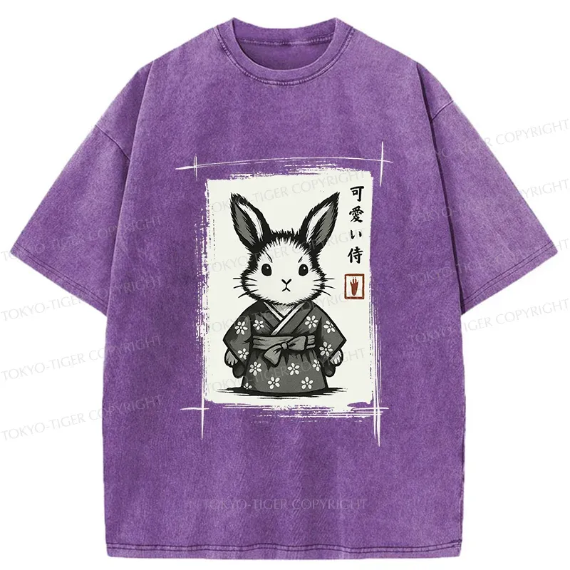 Tokyo-Tiger Woodcut Bunny Washed T-Shirt