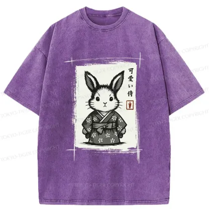 Tokyo-Tiger Woodcut Bunny Washed T-Shirt
