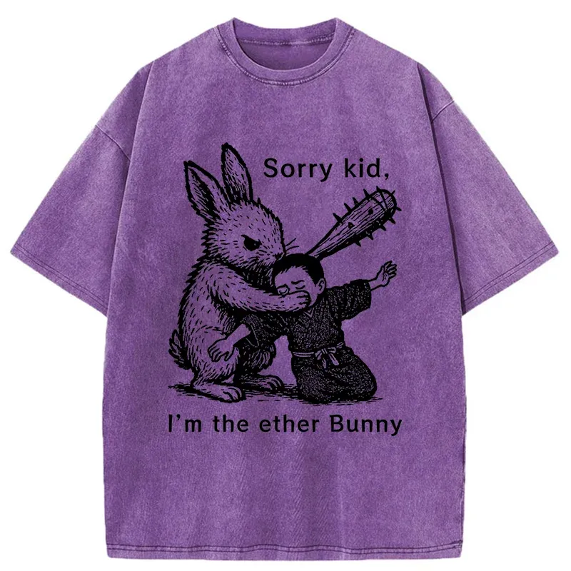 Tokyo-Tiger Bad Rabbit Funny Washed T-Shirt