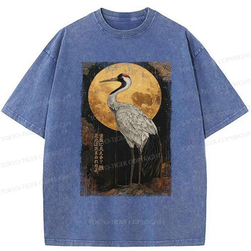 Tokyo-Tiger Vintage Japanese Crane Washed T-Shirt