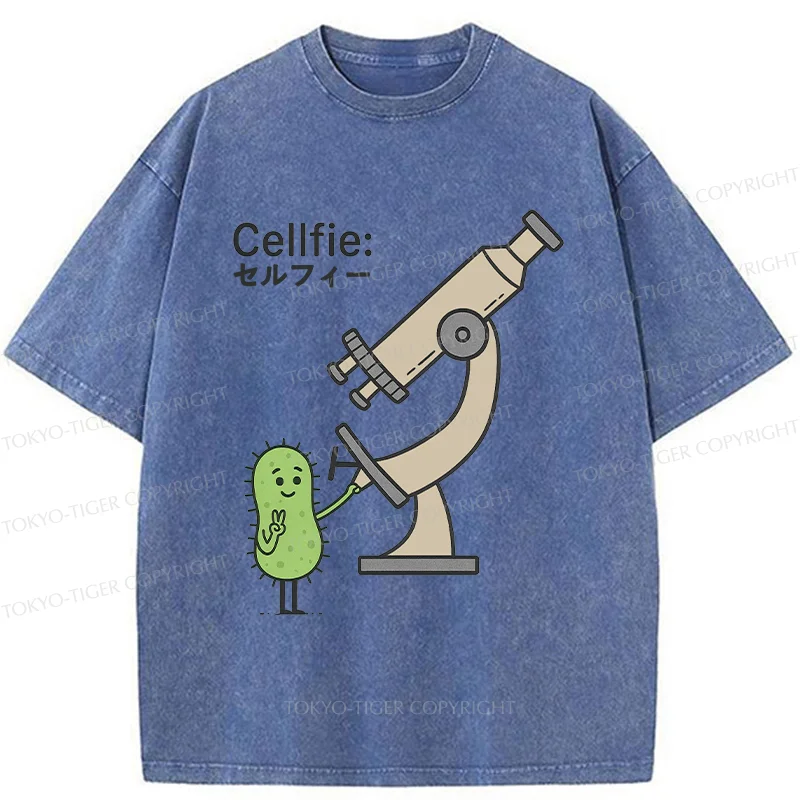 Tokyo-Tiger Cell Selfie Washed T-Shirt