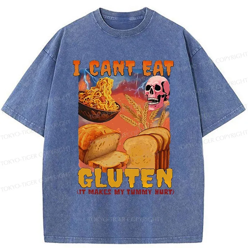 Tokyo-Tiger I Can't Eat Gluten Washed T-Shirt