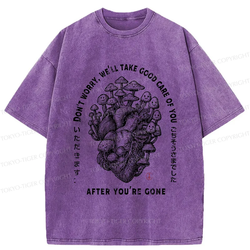 Tokyo-Tiger Thank You For The Meal-mushroom Washed T-Shirt