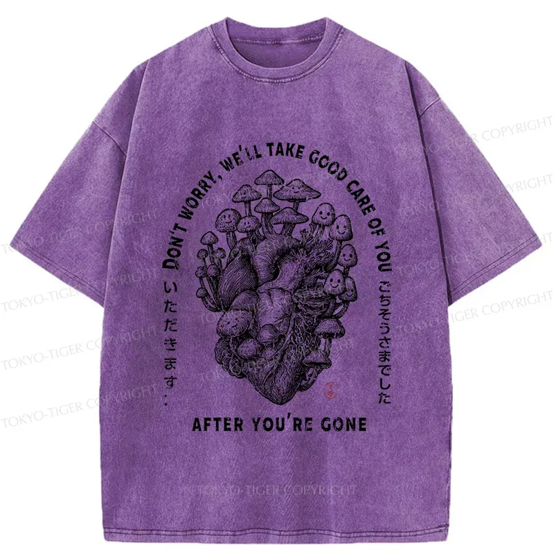 Tokyo-Tiger Thank You For The Meal-mushroom Washed T-Shirt