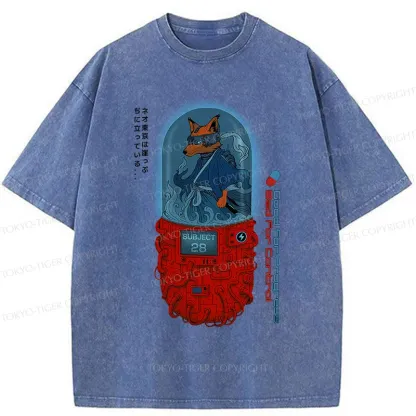 Tokyo-Tiger Fox Samurai Washed T-Shirt