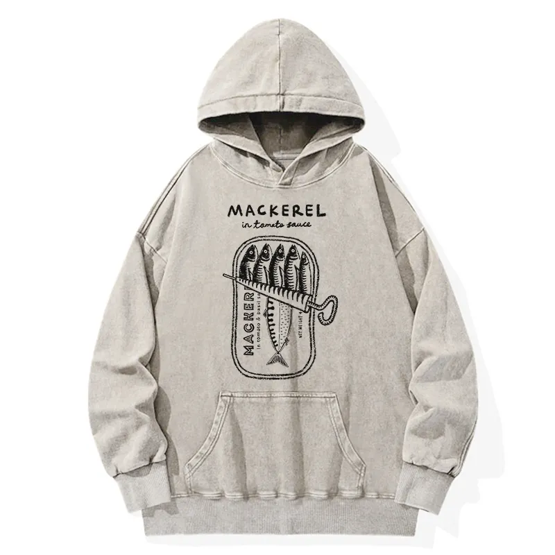 Tokyo-Tiger Mackerel In Tomato Sauce Washed Hoodie