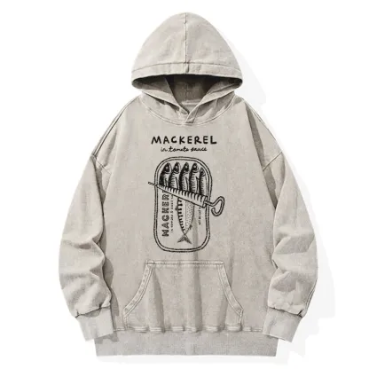 Tokyo-Tiger Mackerel In Tomato Sauce Washed Hoodie