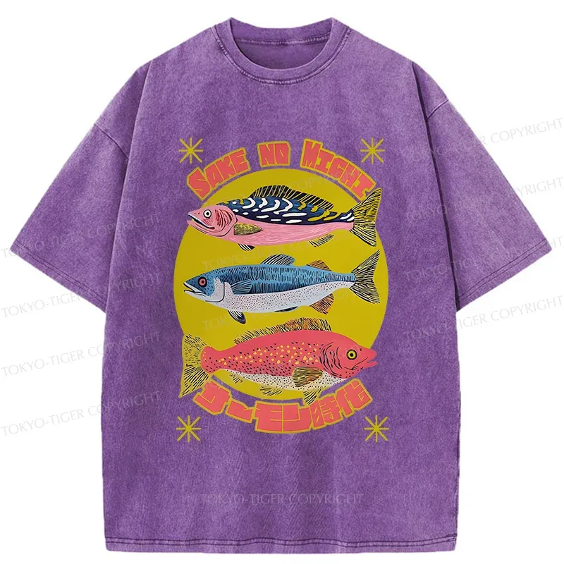 Tokyo-Tiger Vintage Japanese Sardines Washed T-Shirt