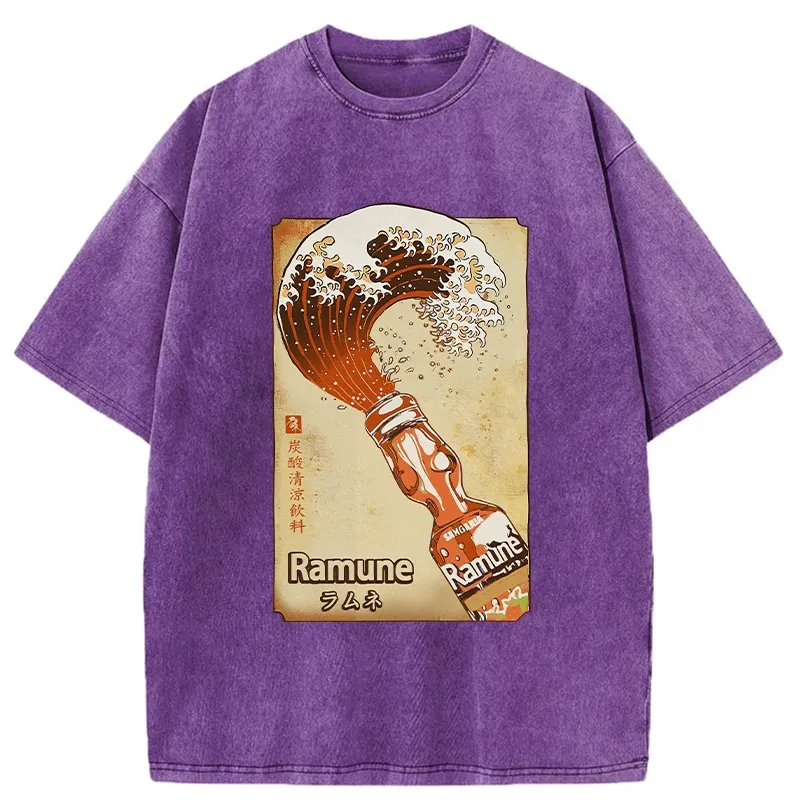 Tokyo-Tiger Japanese Ramune Soda Washed T-Shirt
