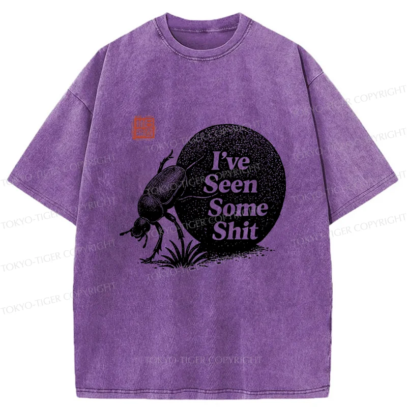 Tokyo-Tiger Funny Dung Beetle Washed T-Shirt