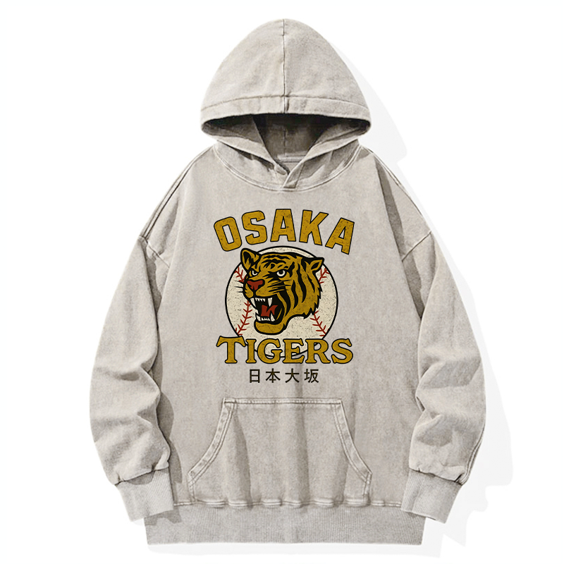 Tokyo-Tiger Funny Osaka Tigers Washed Hoodie