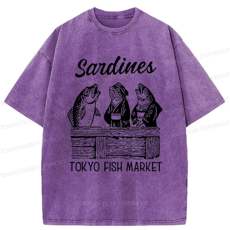 Tokyo-Tiger Sardine Merchant Washed T-Shirt