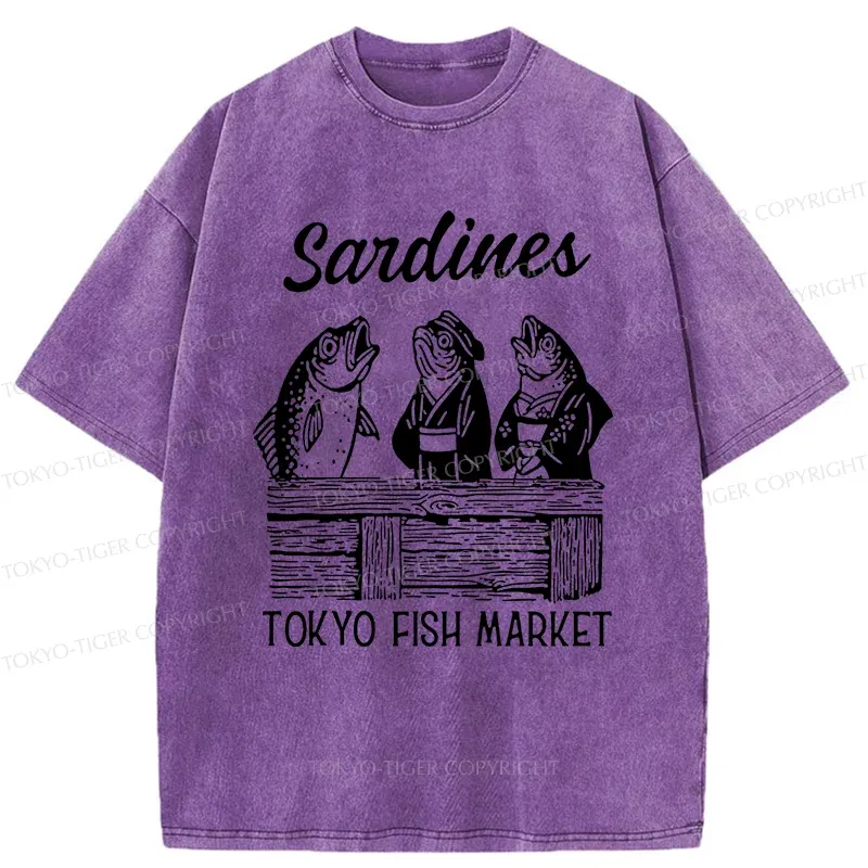 Tokyo-Tiger Sardine Merchant Washed T-Shirt