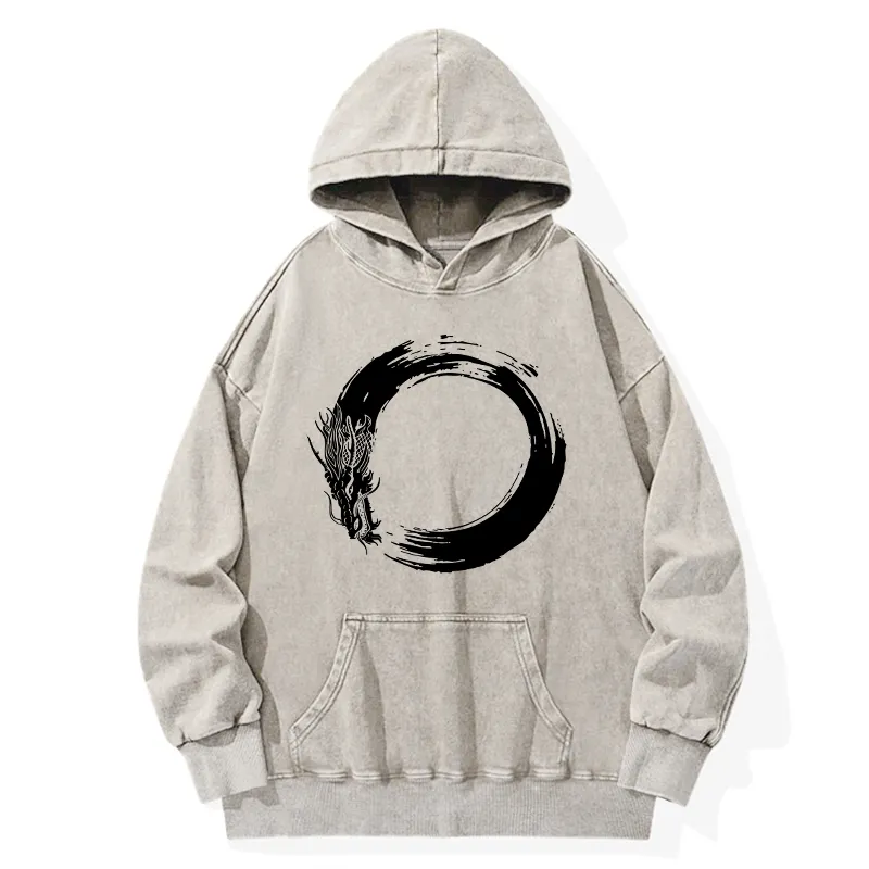 Tokyo-Tiger Dragon's Circle Washed Hoodie