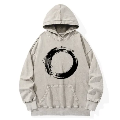 Tokyo-Tiger Dragon's Circle Washed Hoodie