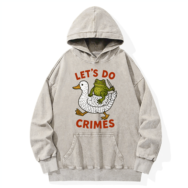 Tokyo-Tiger Frog Ready To Commit Crime Washed Hoodie