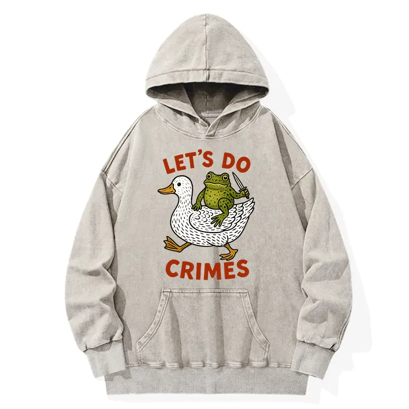 Tokyo-Tiger Frog Ready To Commit Crime Washed Hoodie
