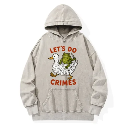 Tokyo-Tiger Frog Ready To Commit Crime Washed Hoodie