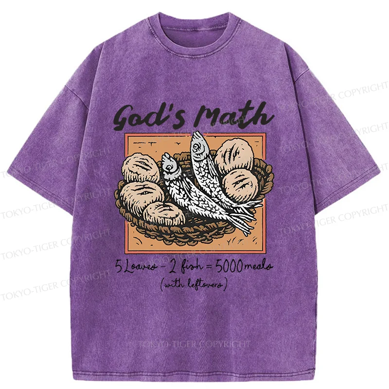 Tokyo-Tiger Five Loaves And Two Fishes Washed T-Shirt