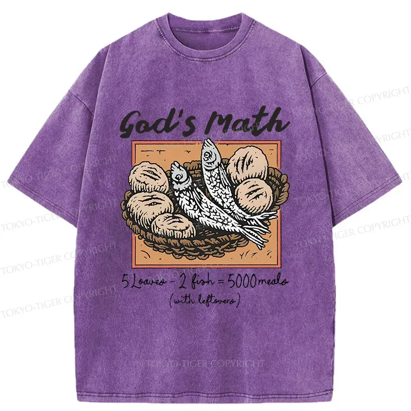 Tokyo-Tiger Five Loaves And Two Fishes Washed T-Shirt