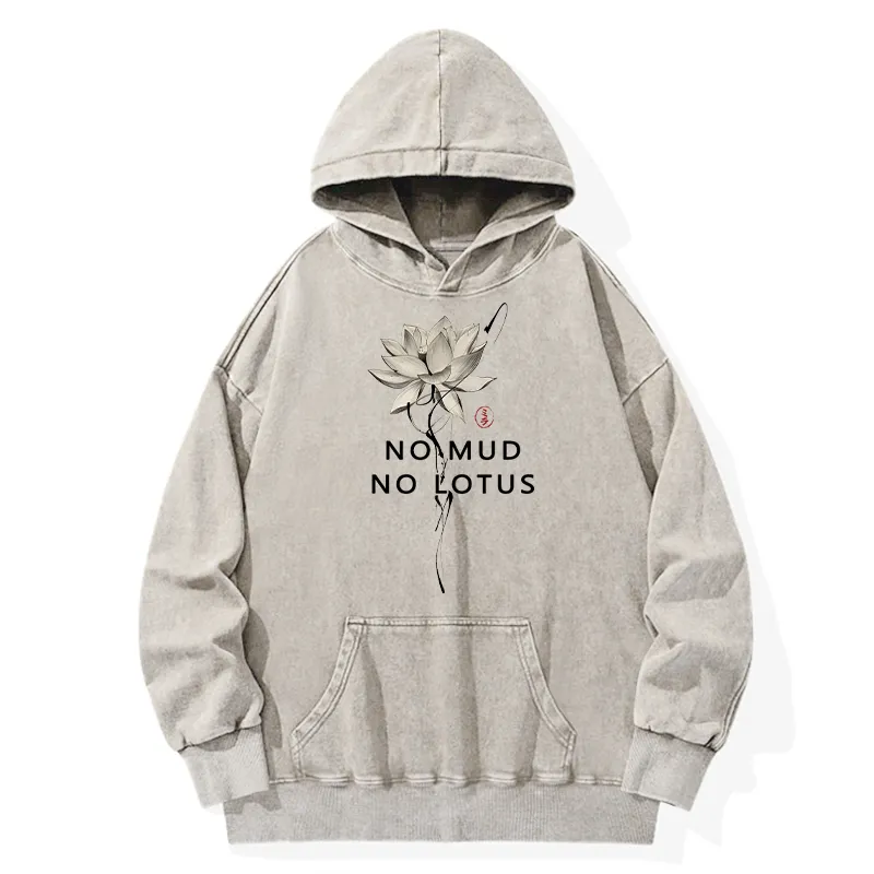 Tokyo-Tiger Japanese Zen Lotus Washed Hoodie