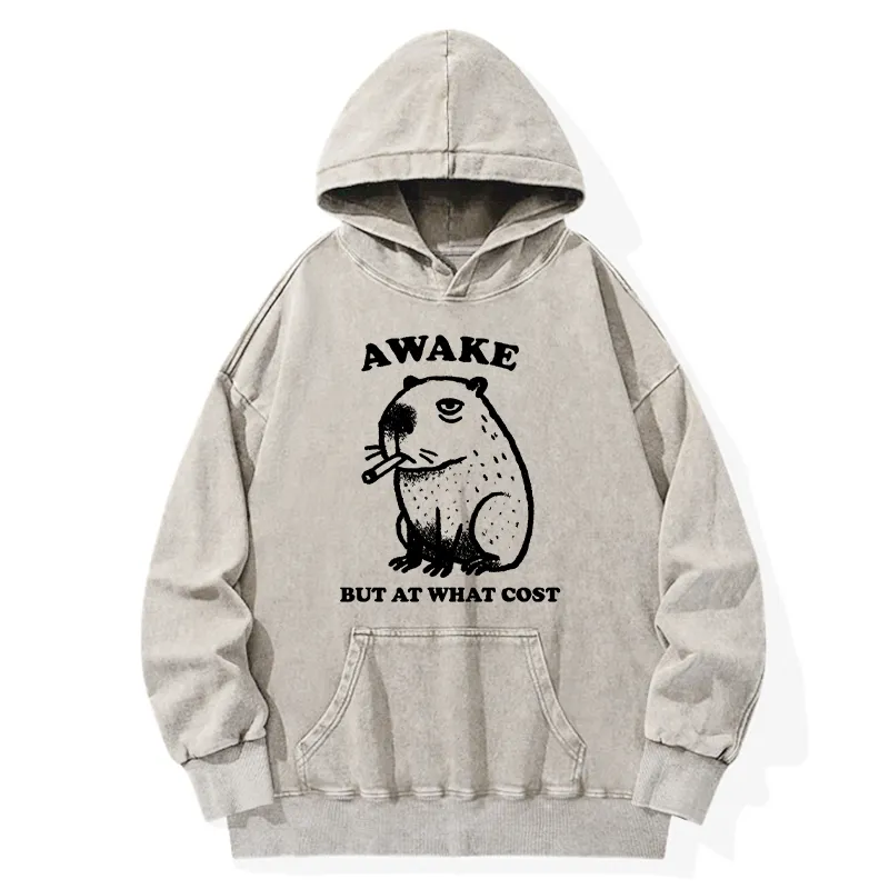 Tokyo-Tiger Smoking Capybara Washed Hoodie