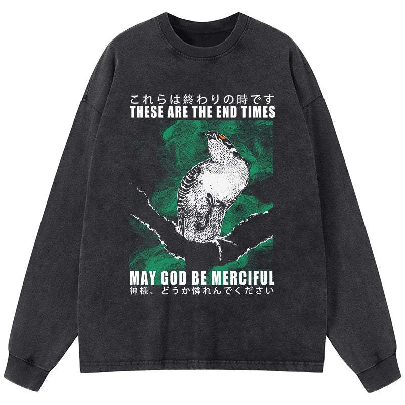 Tokyo-Tiger These Are The End Bird Washed Long Sleeve T-Shirt