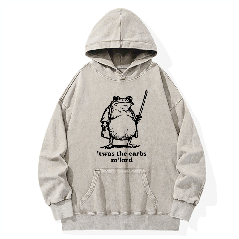 Tokyo-Tiger Funny Fat Samurai Frog Washed Hoodie