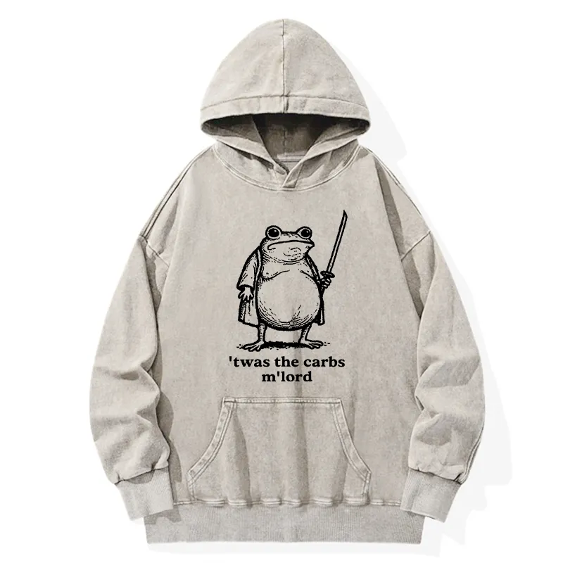 Tokyo-Tiger Funny Fat Samurai Frog Washed Hoodie