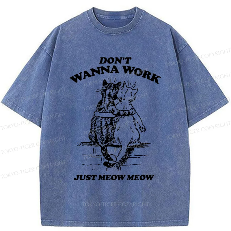 Tokyo-Tiger Cats Hugging Each Other Washed T-Shirt