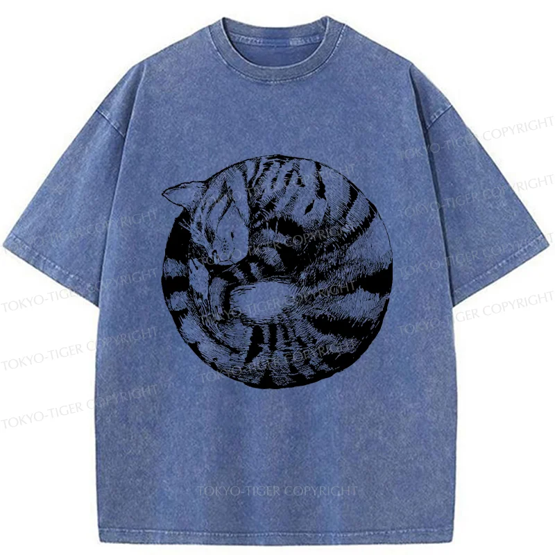 Tokyo-Tiger A Plate Of Cat Washed T-Shirt