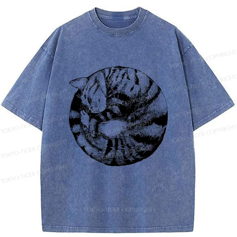 Tokyo-Tiger A Plate Of Cat Washed T-Shirt