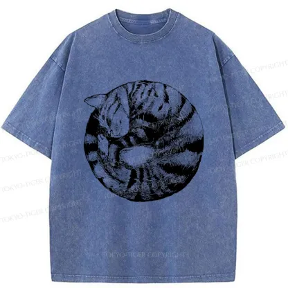 Tokyo-Tiger A Plate Of Cat Washed T-Shirt