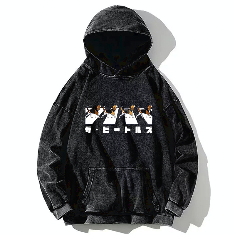 Tokyo-Tiger Walking Beagles Washed Hoodie