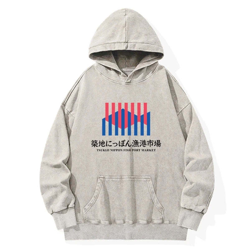 Tokyo-Tiger Tsukiji Nippon Fish Port Market Washed Hoodie