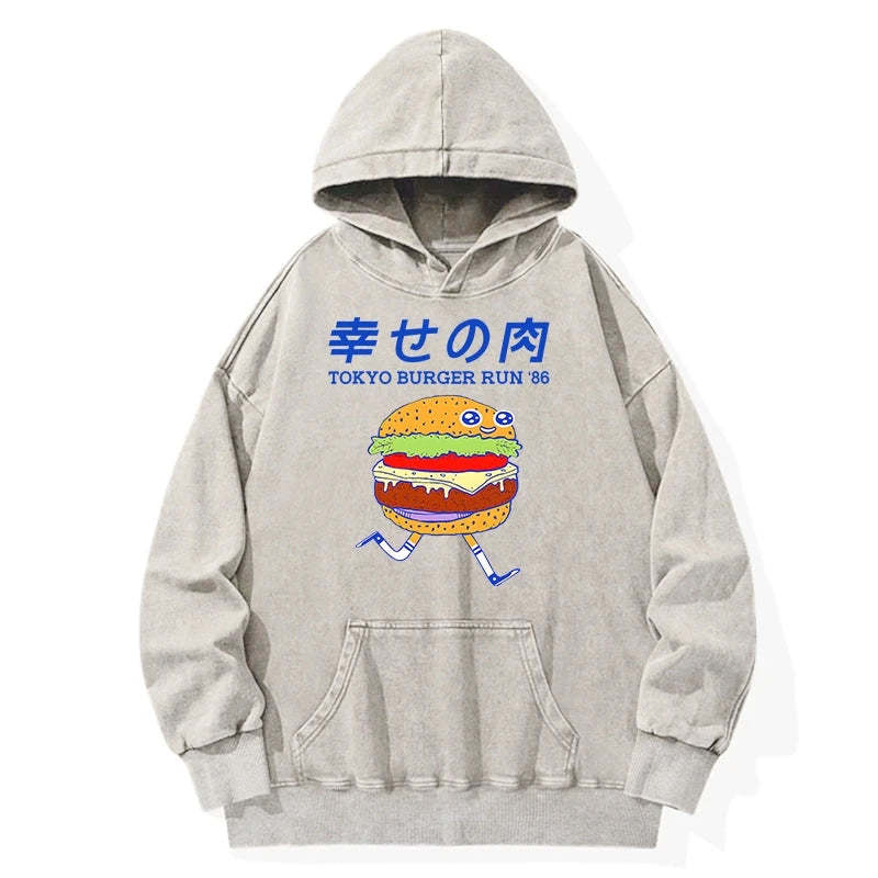 Tokyo-Tiger Tokyo Burger Run Japanese Washed Hoodie Sale