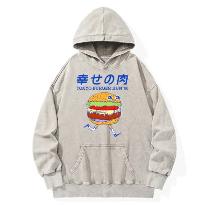 Tokyo-Tiger Tokyo Burger Run Japanese Washed Hoodie