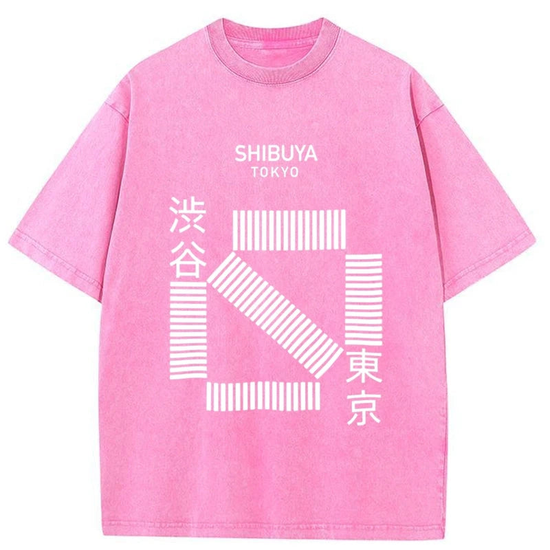 Tokyo-Tiger Japanese Shibuya Crossing Washed T-Shirt