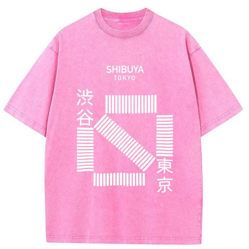 Tokyo-Tiger Japanese Shibuya Crossing Washed T-Shirt