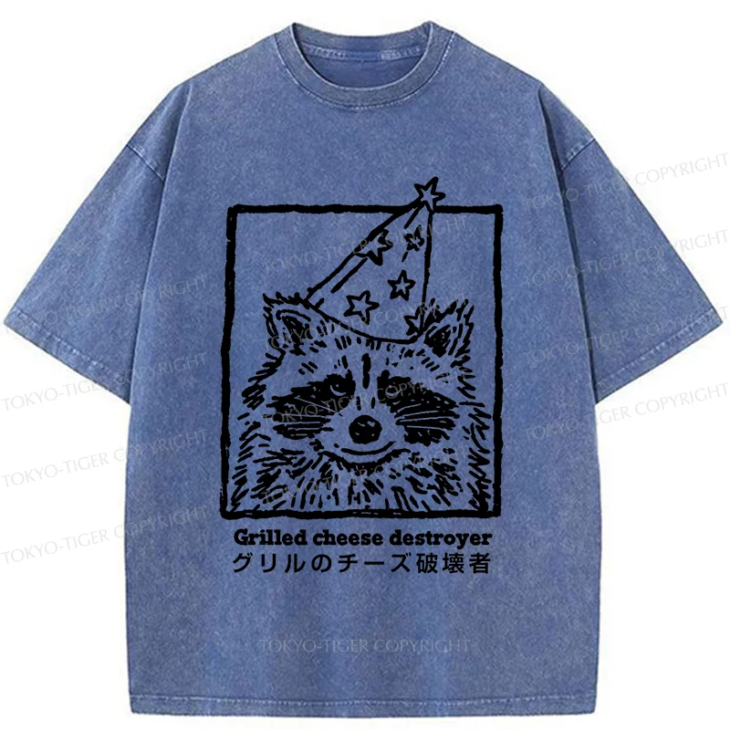 Tokyo-Tiger Cute Destroyer Washed T-Shirt