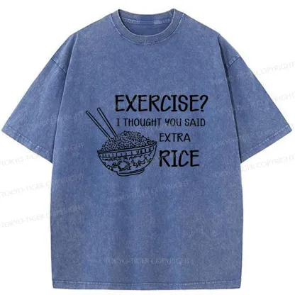 Tokyo-Tiger Exercise Or Extra Rice Washed T-Shirt