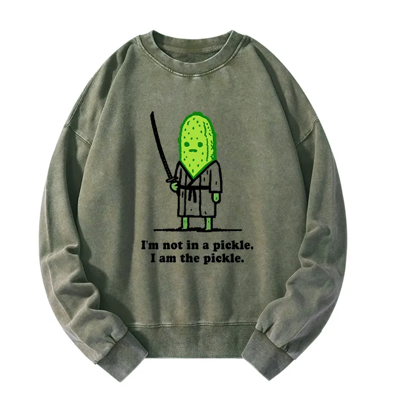Tokyo-Tiger Funny Cucumber Samurai Washed Sweatshirt