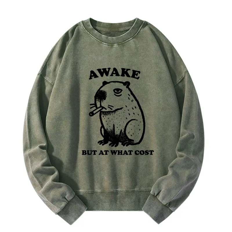 Tokyo-Tiger Smoking Capybara Washed Sweatshirt