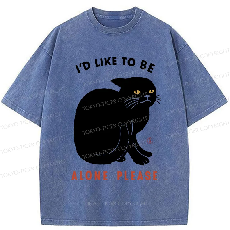 Tokyo-Tiger Cat Alone Japan Washed T-Shirt