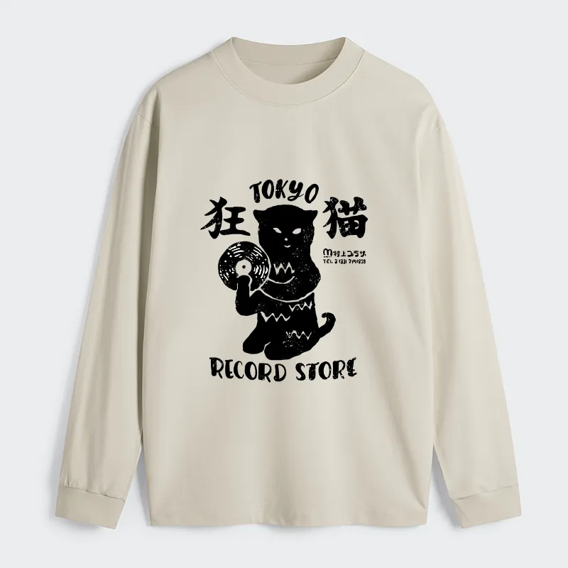 Tokyo-Tiger Tokyo Record Store Cat CD Classic Long Sleeve T-Shirt