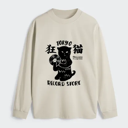 Tokyo-Tiger Tokyo Record Store Cat CD Classic Long Sleeve T-Shirt